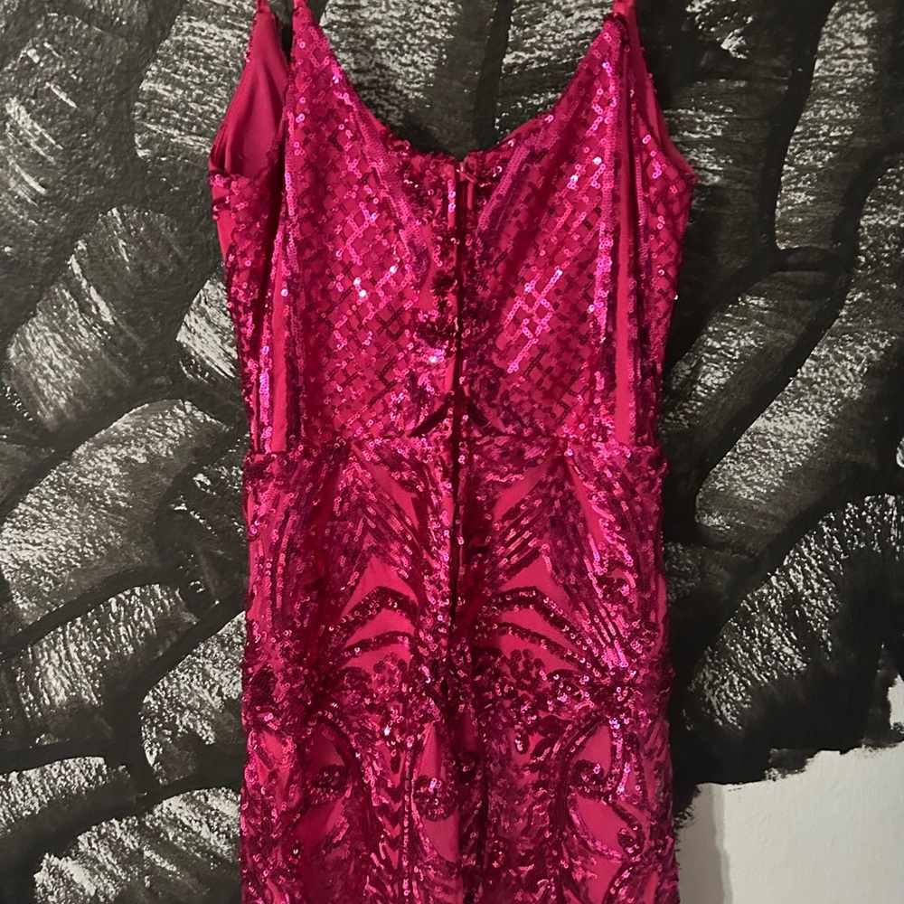 Pink Sequin Embellished Dress - Picture 2 of 3
